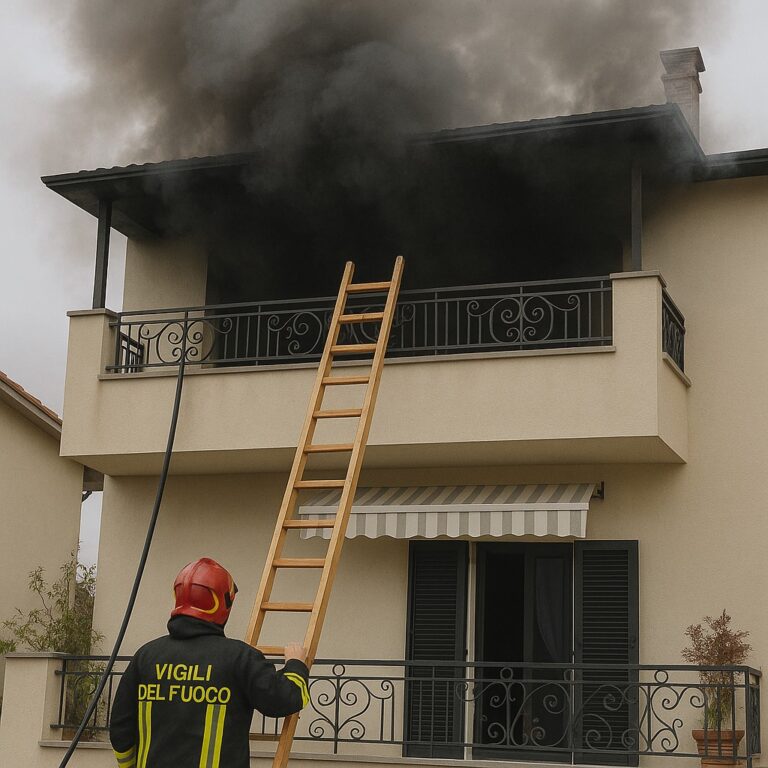 Avezzano, casa in fiamme: famiglia tratta in salvo dai Vigili del Fuoco
